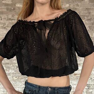 Jean Paul Gaultier Black Eyelet Blouse
